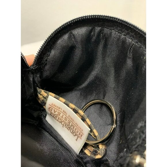 Longaberger Mini Zip Keychain Pouch Khaki/Tan Black Gingham - Picture 9 of 10